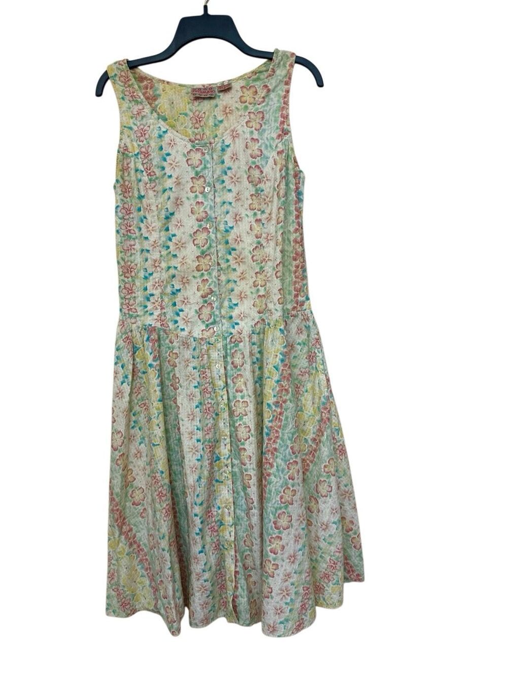 Putumayo 1990's vintage floral cotton tank dress size L